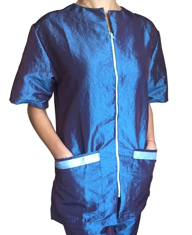 Блуза на молнии для грумера, MasterGroom, размер L, голубая