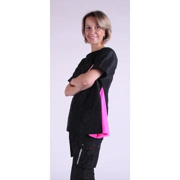 Блуза грумера, модель Sole, черная с розовым, размер XL
