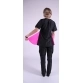 Блуза грумера, модель Sole, черная с розовым, размер L