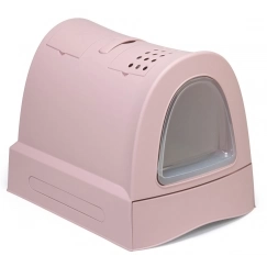 Закрытый туалет для кошки с выдвижным лотком (40х56х42см), Imac Zuma, розовый