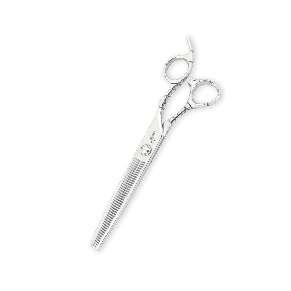 Ножницы для стрижки собак, филировочные, 42 зубца, 7.5" Dimi Flamingo Black Line A9-742