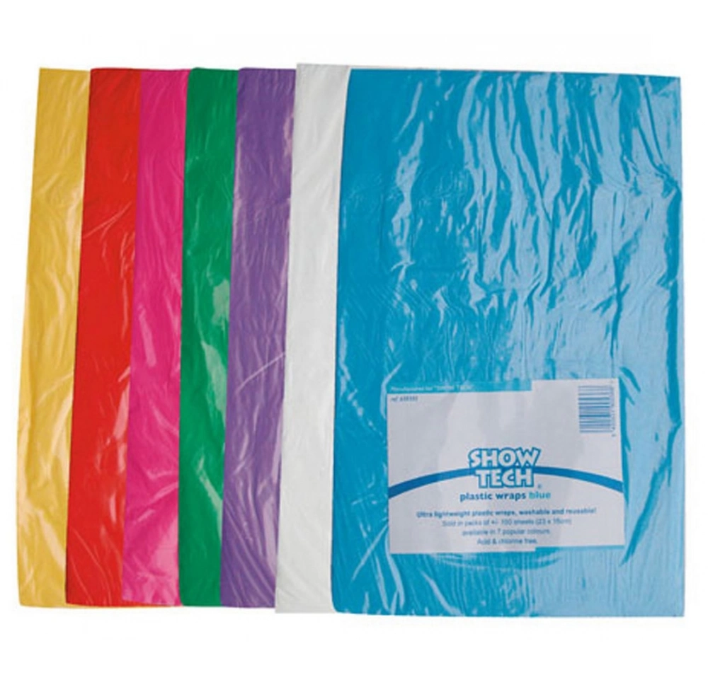 Пластиковая бумага для папильоток, цветная (23х15см), Show Tech Plastic Wrap 100шт