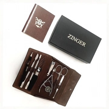 Маникюрный набор на кнопке (8 предметов), Zinger zo-MS-1403-21206-1-S, серебристый